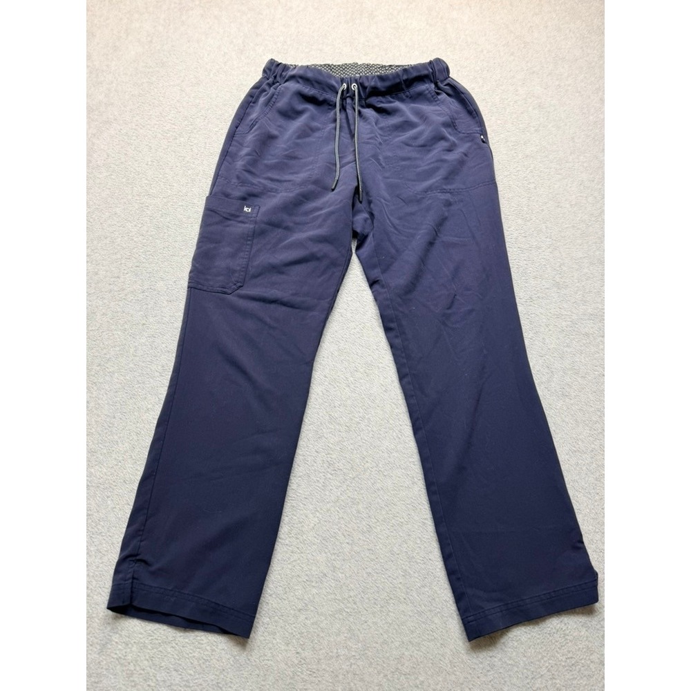 Koi Scrub Pants Womens Navy Blue Drawstring Cargo Medical Uniform Straight Leg